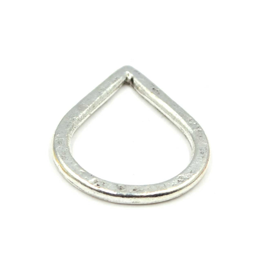 27mm Hammered Small Drop Hoop- Antique Silver