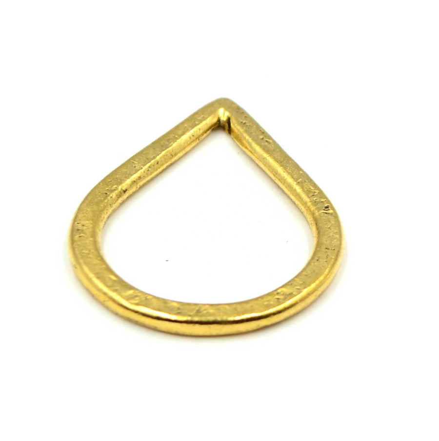 27mm Hammered Small Drop Hoop- Antique Gold