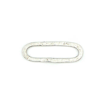 30mm Hammered Small Elongated Oval Hoop- Antique Silver