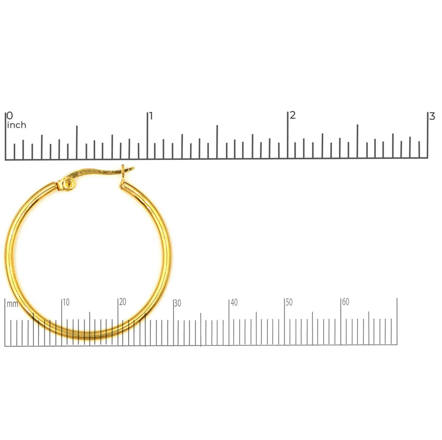 30mm Hoop Earrings- Gold (1 Pair)