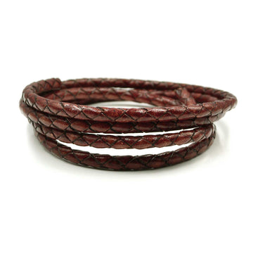 Whiskey- 5mm Round Braided European Leather by the Yard