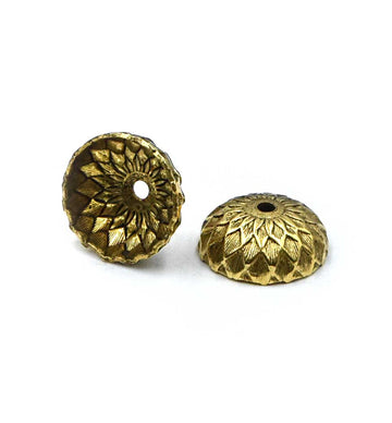 Acorn Caps, 11.5mm- Antique Gold (1 Pair)