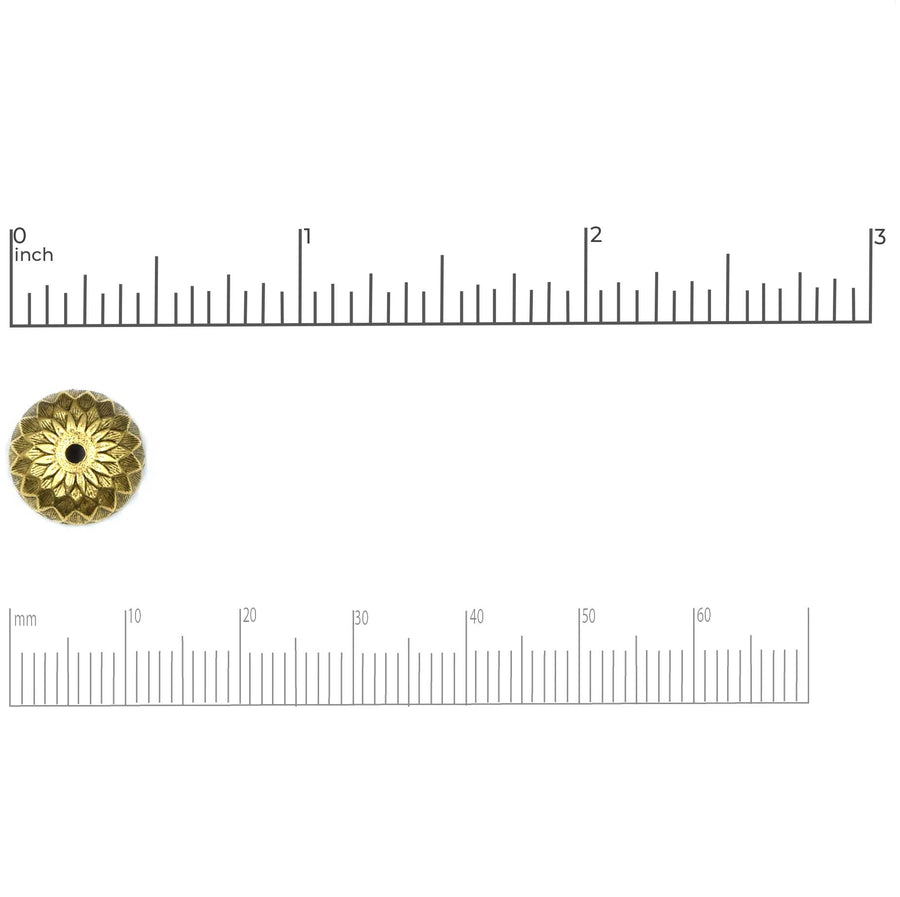 Acorn Caps, 11.5mm- Antique Gold (1 Pair)