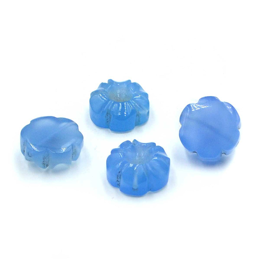 Carved Flower- Blue Chalcedony