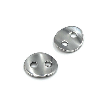Curved Oval Button- Silver