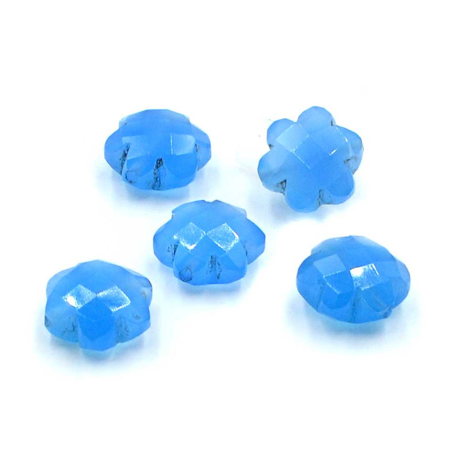 Faceted Daisy- Blue Chalcedony
