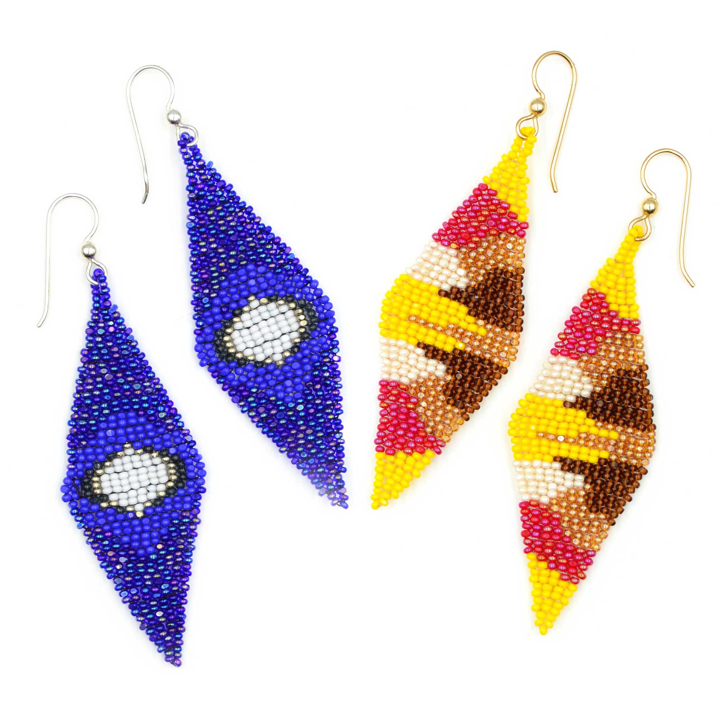 Brick Stitch Diamond Earrings