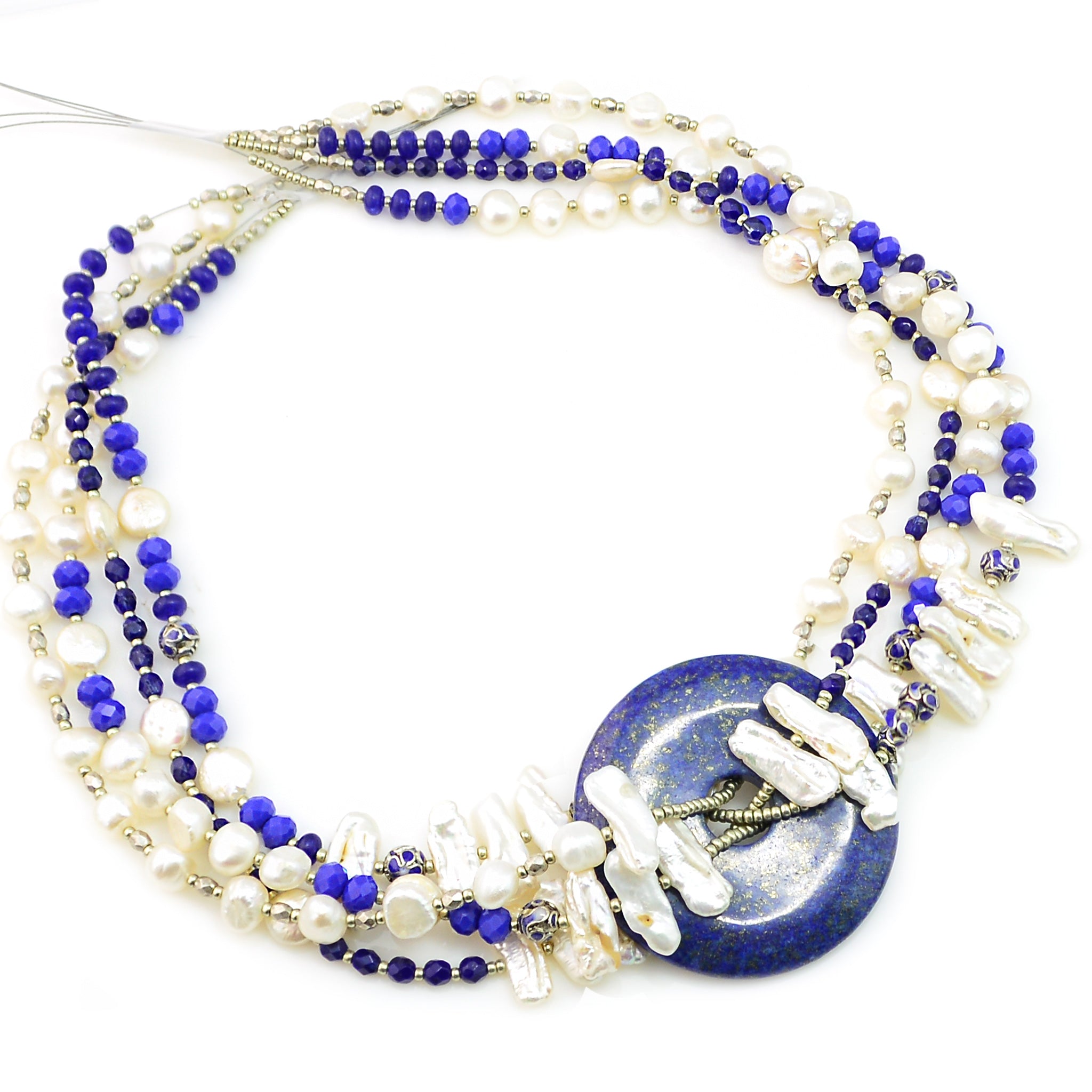 Lapis and Pearl Necklace <br> 1.3.20