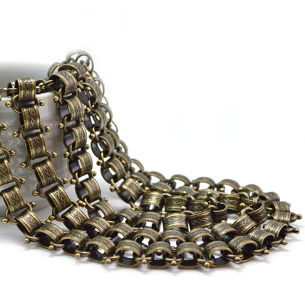 Wheat- Antique Brass Chain by the Foot