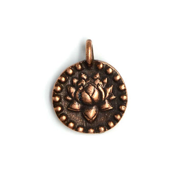 Lotus/Ohm Charm- Antique Copper