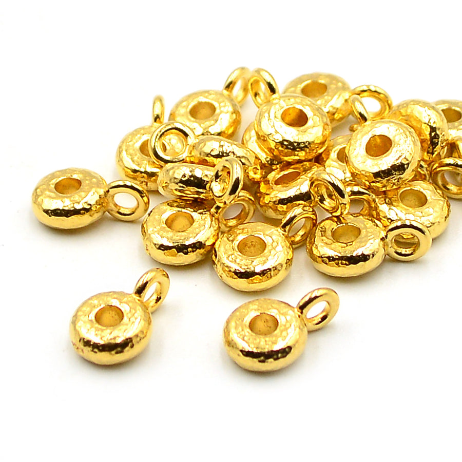 Hammered Spacer Bail- Gold