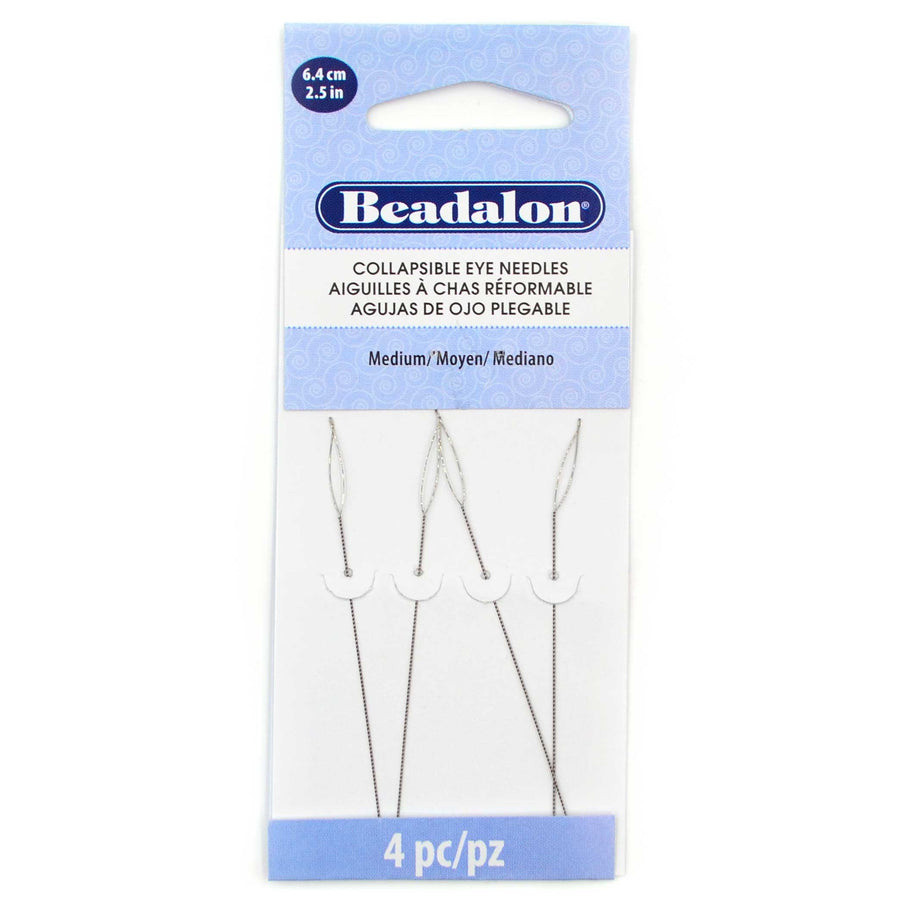 Beadalon Collapsible Eye Needles, Medium- 4 Pack