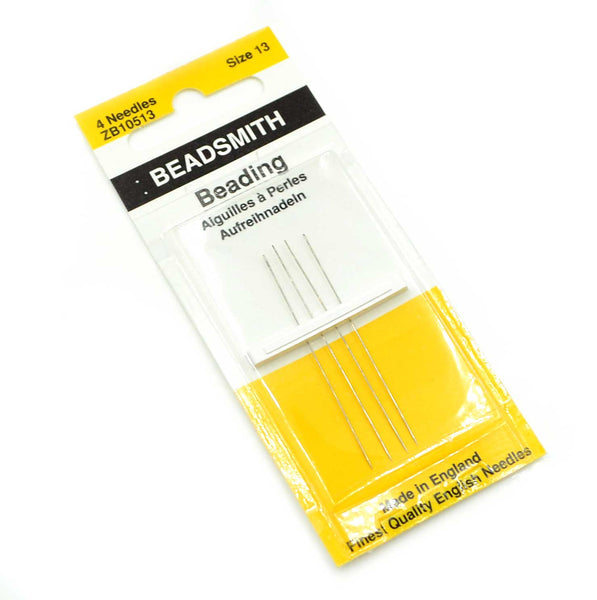 Seed Bead Needles, Beadsmith Size 13, 4 Pack