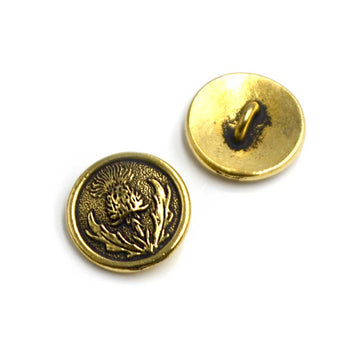 Thistle Button- Antique Gold