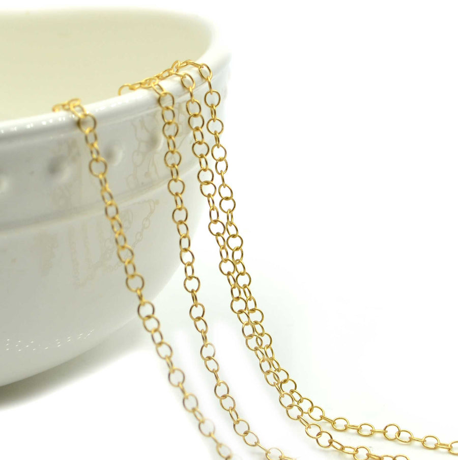 Circle Back- Satin Gold Chain by the Foot