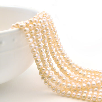 5mm Cream Potato Pearl , Pearls - All Seasons, Beadshop.com