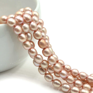 Light Pink Rice Pearls, 6-6.5mm