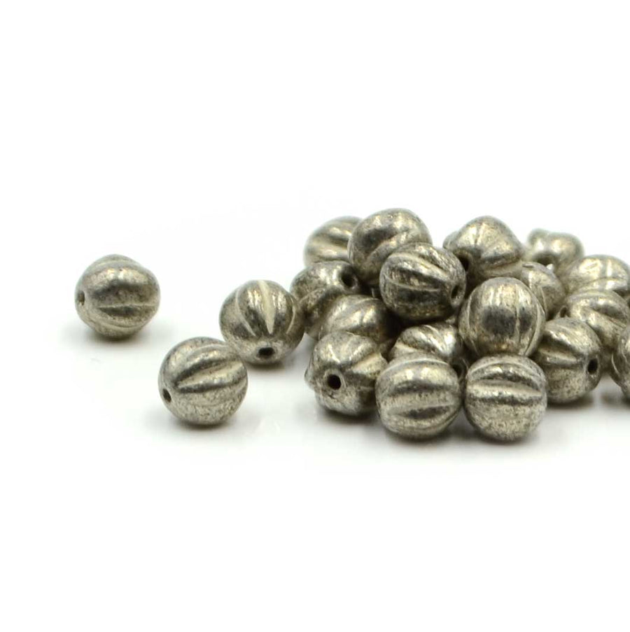 6mm Melons- Antique Silver