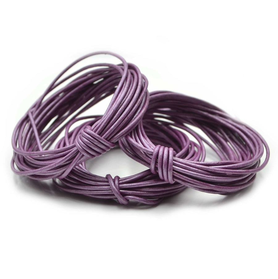Metallic Purple- 1.5mm Indian Leather by the Yard
