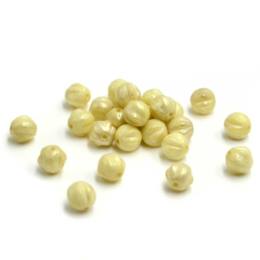 6mm Melons- Opal Ivory and Mercury