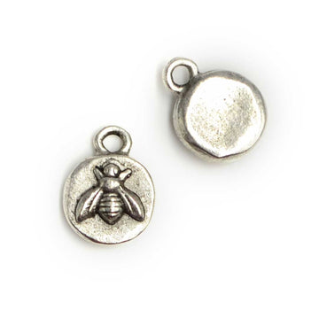 Itsy Bee Charm- Antique Silver