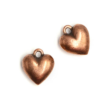 Small Heart Charm- Antique Copper