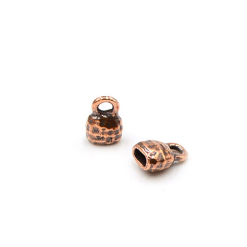 Petite Distressed End Caps- Antique Copper (1 pair)