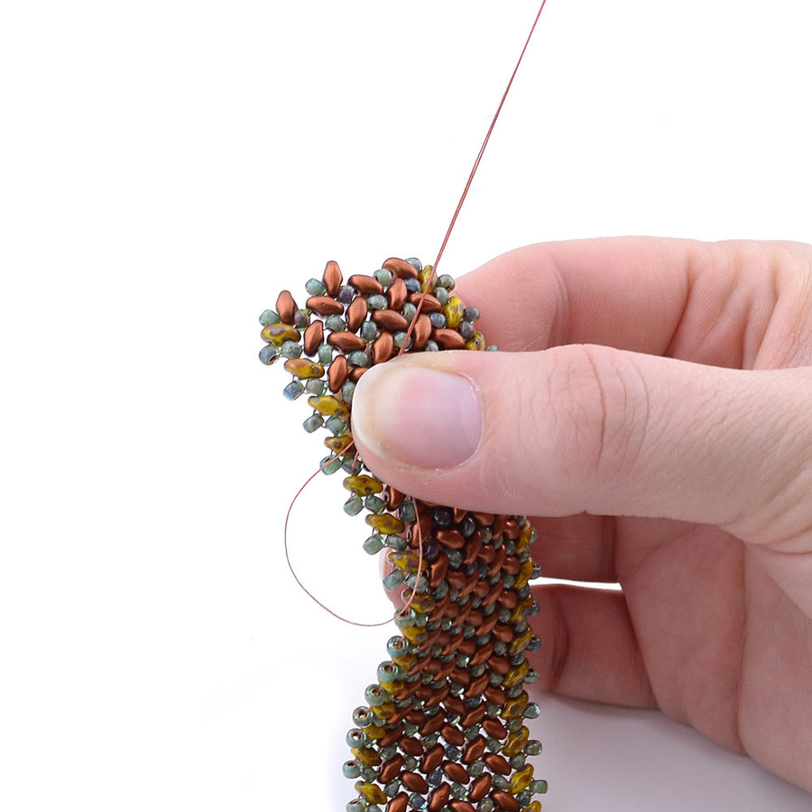 Adding Thread in Superduo Beadweaving