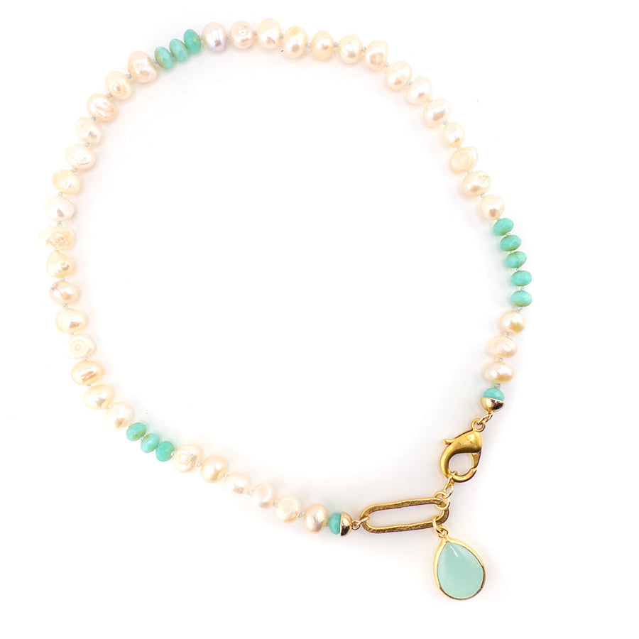 Modern Elegance Knotted Pearl Necklace