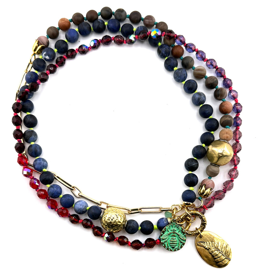 TGBE Knotted Gemstone Necklaces