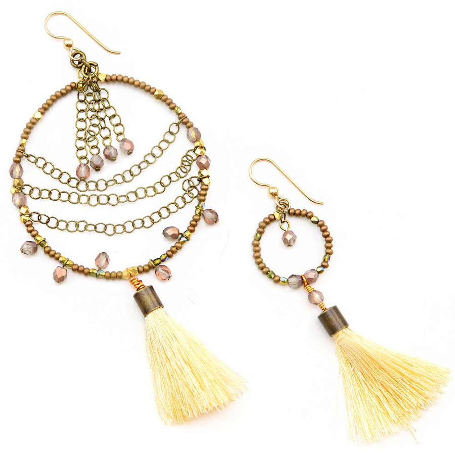 Boho Earring Bronze & Olive