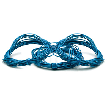 Metallic Azure Blue- 0.5mm Indian Leather by the Yard