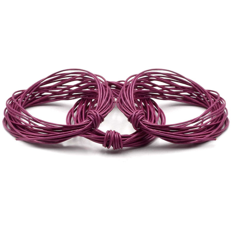 Metallic Fuchsia- 0.5mm Indian Leather by the Yard