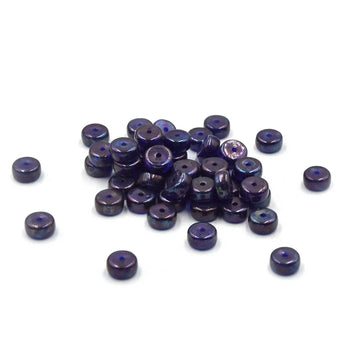 Heishi- Sapphire, Mother Of Pearl Finish