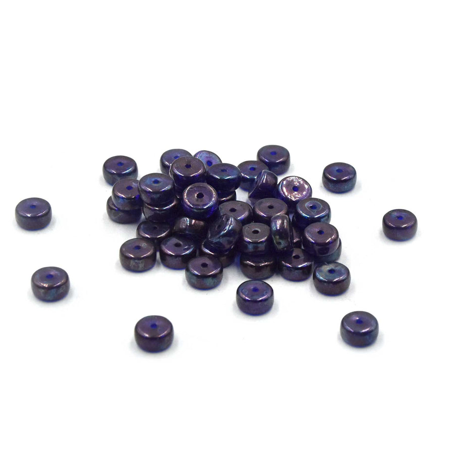 Heishi- Sapphire, Mother Of Pearl Finish