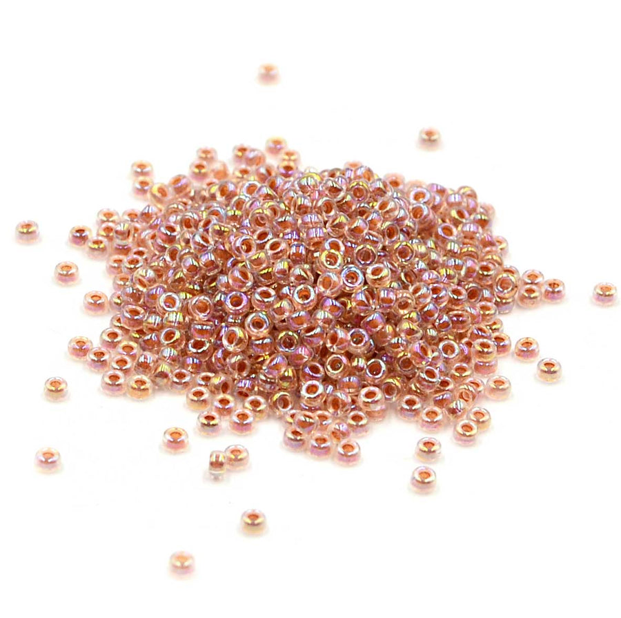 rose gold seed beads 15-275 Peach-Lined Crystal AB – Beadshop.com