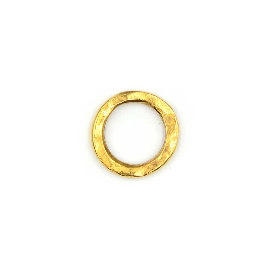 16mm Hammered Small Circle Hoop- Antique Gold