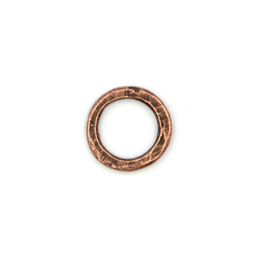 16mm Hammered Small Circle Hoop- Antique Copper