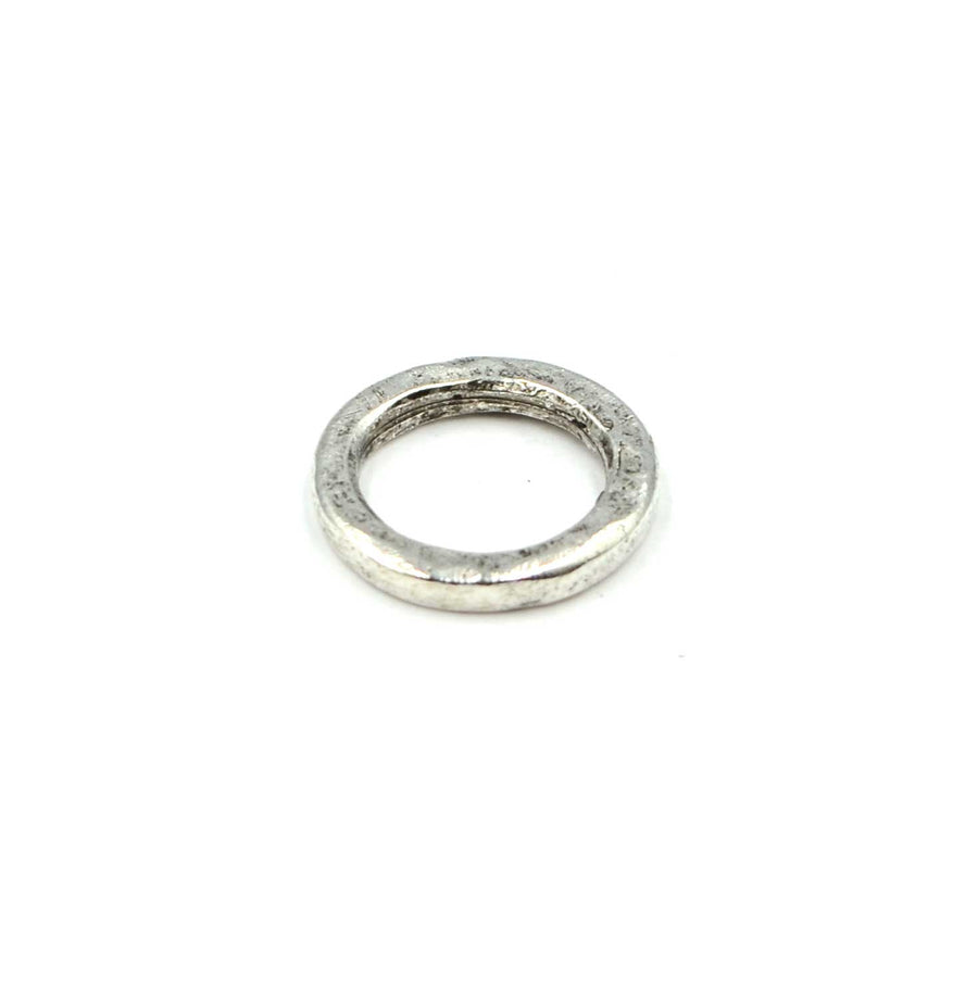 16mm Hammered Small Circle Hoop- Antique Silver