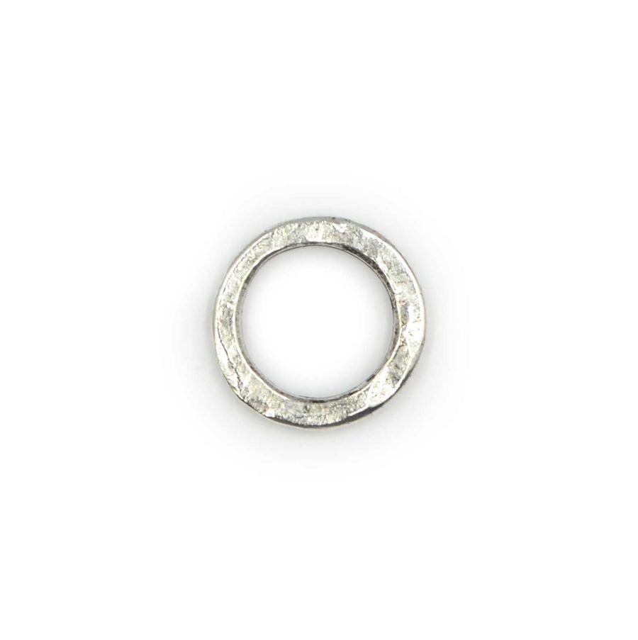 16mm Hammered Small Circle Hoop- Antique Silver