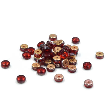 Heishi- Ruby Red, Copper Finish