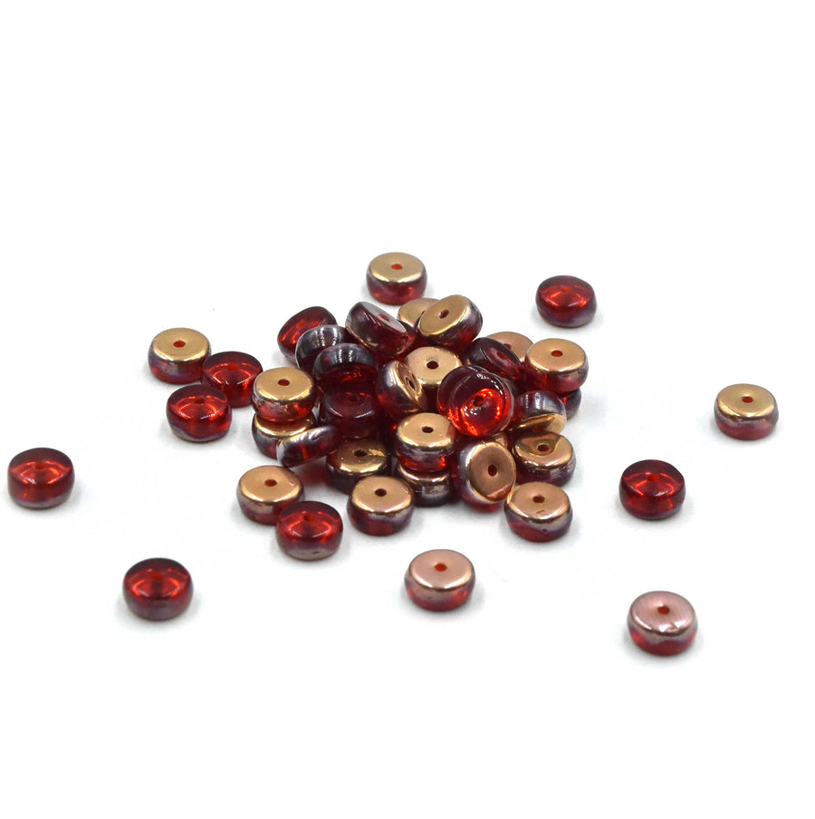 Heishi- Ruby Red, Copper Finish
