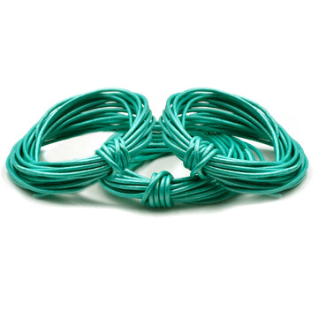 Metallic Aqua- 2.0mm Indian Leather By The Yard