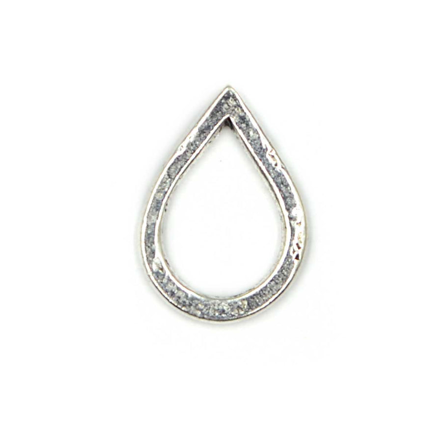 20mm Hammered Mini Drop Hoop- Antique Silver