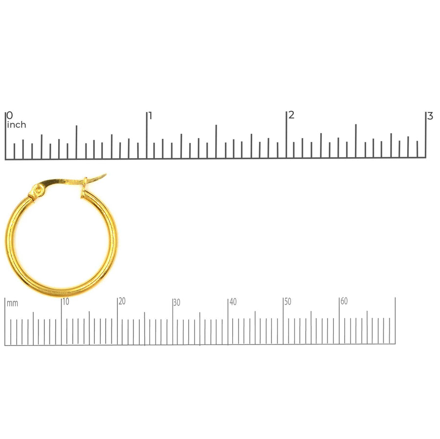 20mm Hoop Earrings- Gold (1 Pair)
