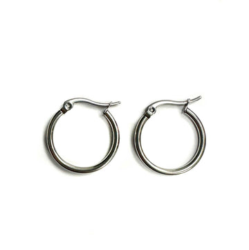20mm Hoop Earrings- Silver (1 Pair)