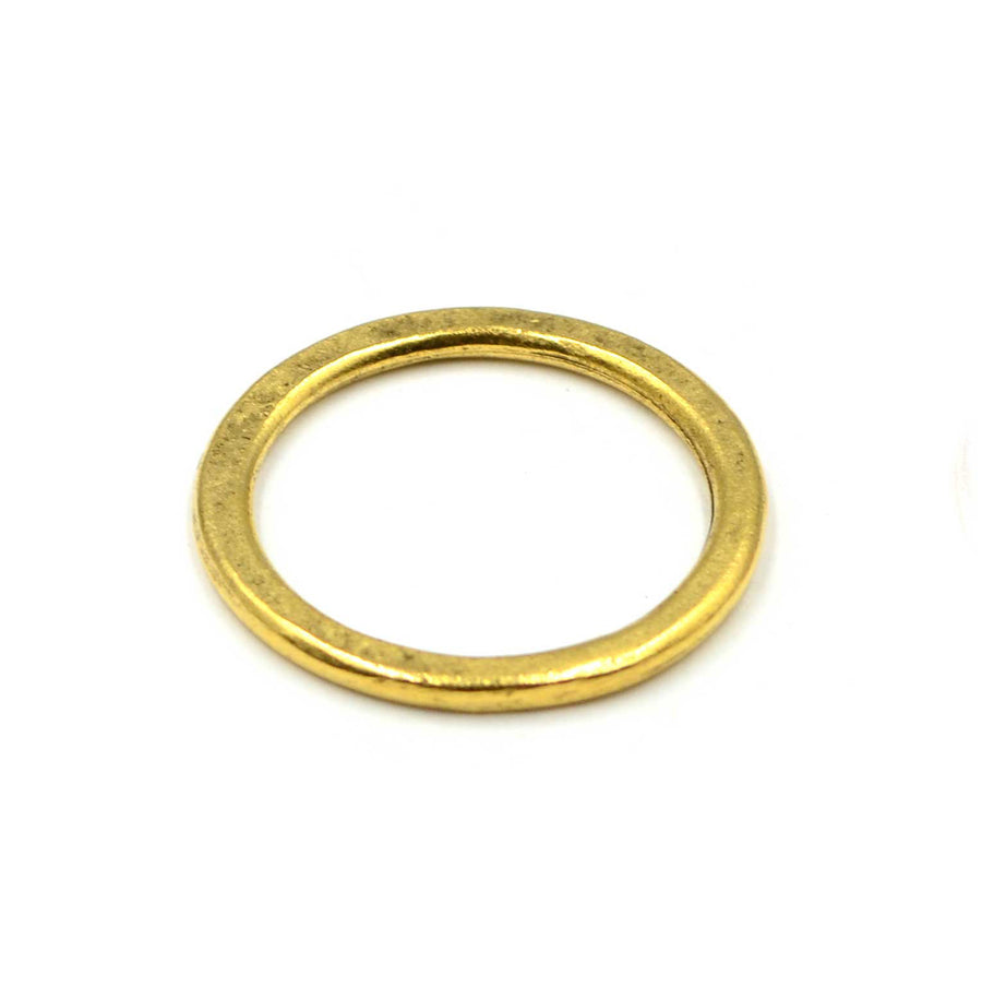 24mm Flat Small Circle Hoop- Antique Gold