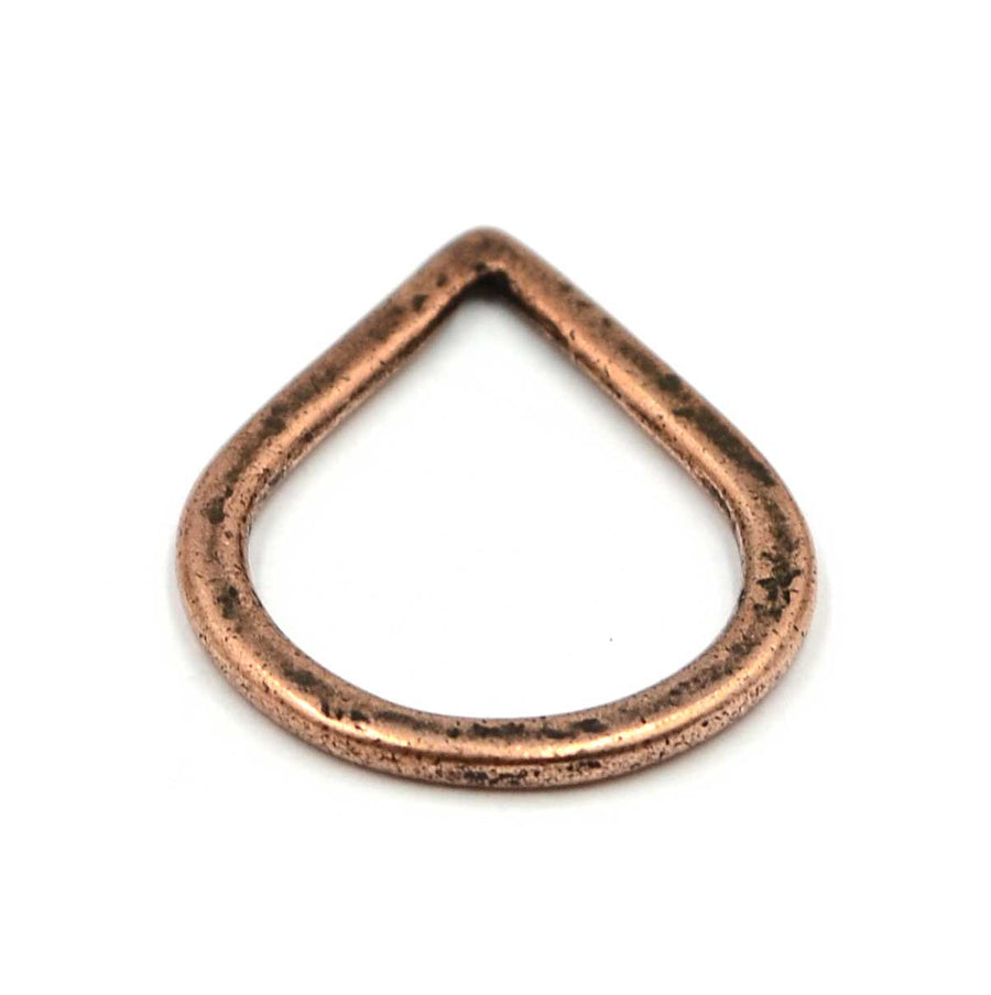 27mm Hammered Small Drop Hoop- Antique Copper