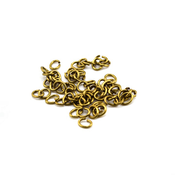 3.5mm/20g Oval Jump Rings- Antique Brass