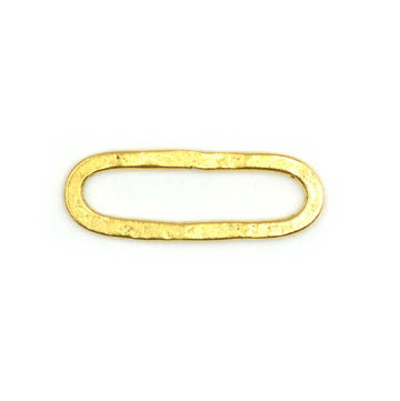 30mm Hammered Small Elongated Oval Hoop- Antique Gold